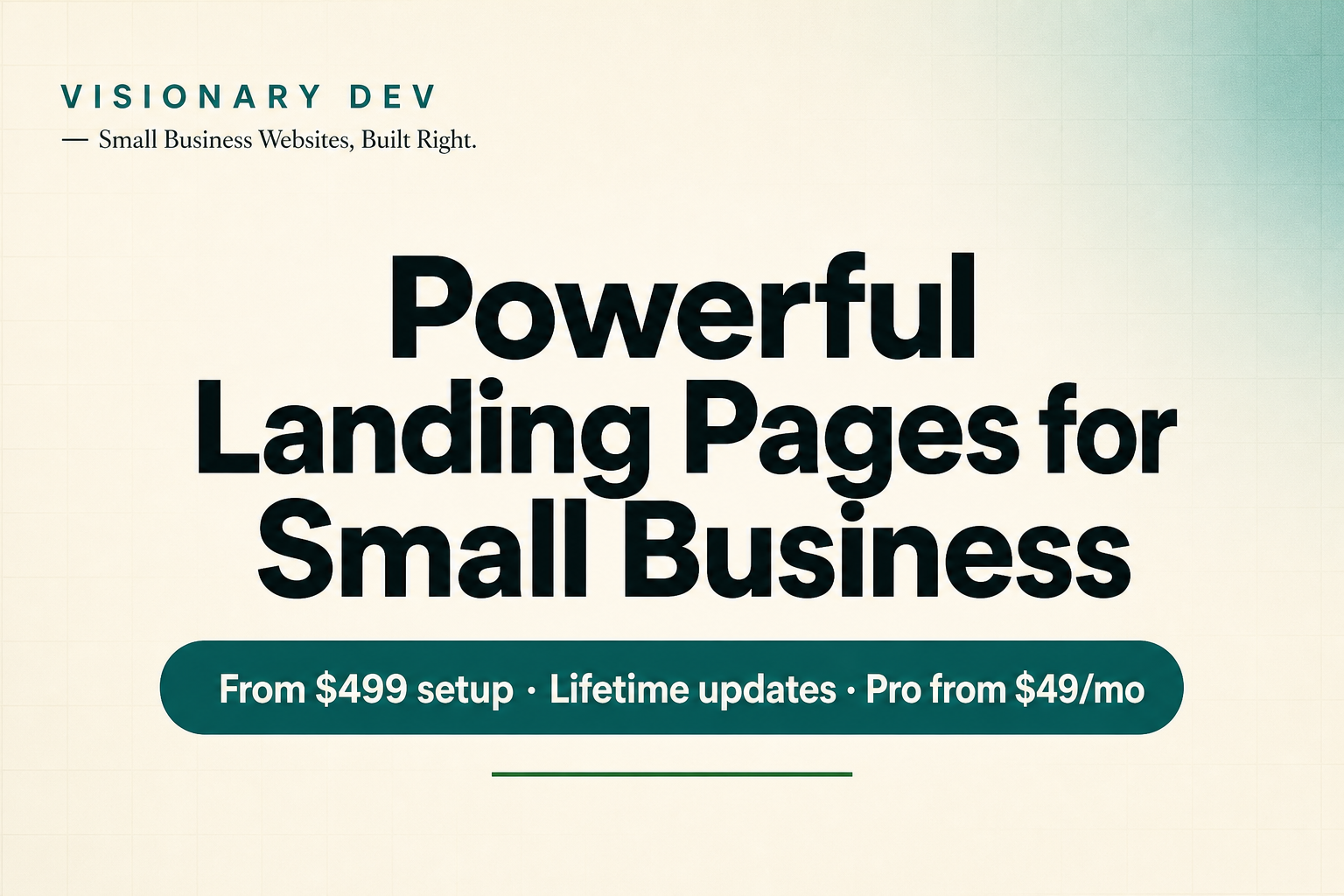 Visionary Dev — Sites that win work for businesses & personal brands